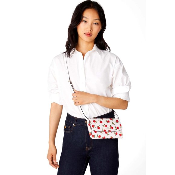 New Kate Spade Dana Small Flap Crossbody Saffiano Floral Multi - Picture 4 of 5